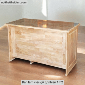 Bàn làm việc gỗ tự nhiên 1m2 MS 2967 11 Ban lam viec go tu nhien 1m2 1