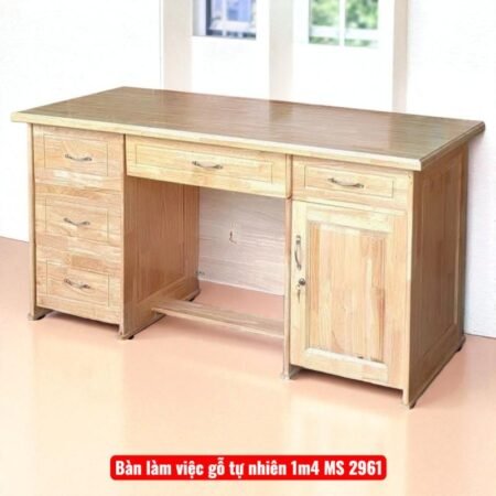 Bàn làm việc gỗ tự nhiên 1m4
