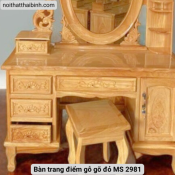 Bàn trang điểm bằng gỗ gõ đỏ tự nhiên MS 2981 Bàn trang điểm bằng gỗ gõ đỏ tự nhiên MS 2981