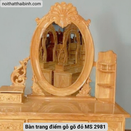 Bàn trang điểm bằng gỗ gõ đỏ tự nhiên MS 2981 8 Bàn trang điểm bằng gỗ gõ đỏ tự nhiên MS 2981