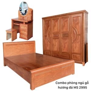 Combo phòng ngủ gỗ hương đá MS 2995 Combo phòng ngủ gỗ hương đá MS 2995