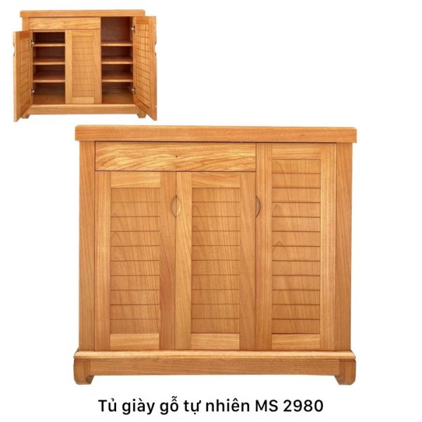 Mẫu tủ giày gỗ tự nhiên