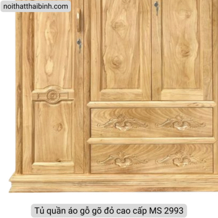 Tủ quần áo gỗ gõ đỏ cao cấp MS 2993 10 Tủ quần áo gỗ gõ đỏ cao cấp MS 2993