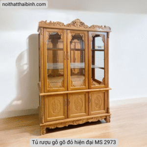 Tủ rượu gỗ gõ đỏ hiện đại