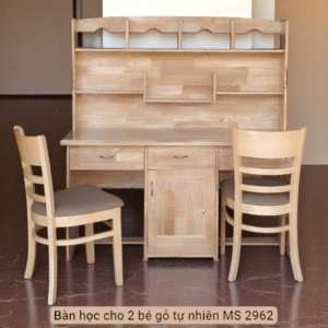 Bàn học cho 2 bé gỗ tự nhiên
