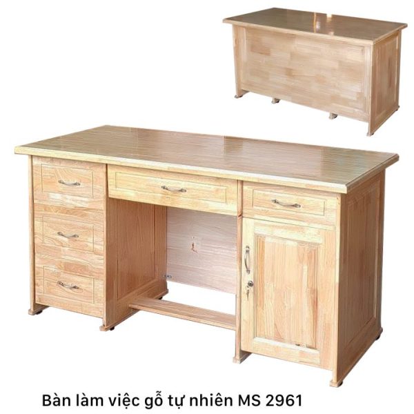 Bàn làm việc gỗ tự nhiên 1m4