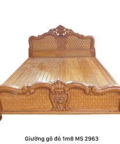 Giường gõ đỏ 1m8 MS 2963