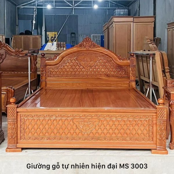 Giường gỗ tự nhiên hiện đại