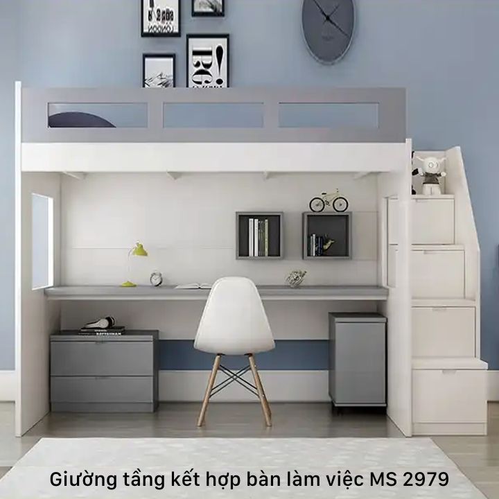 Giường tầng kết hợp bàn làm việc