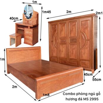 Combo phòng ngủ gỗ hương đá