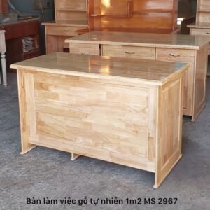 Bàn làm việc gỗ tự nhiên 1m2 MS 2967 8 kich thuoc ban lam viec go tu nhien 1m2 2967 3 1