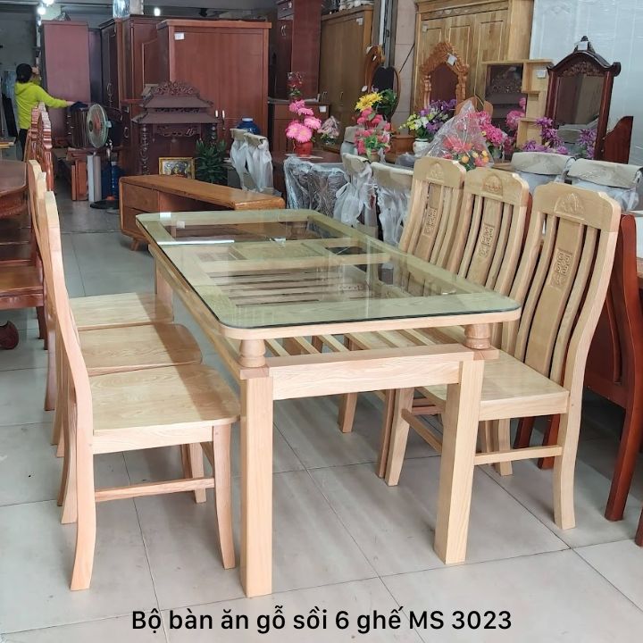 Bộ bàn ăn gỗ 6 ghế
