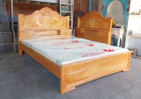 Giường gỗ hiện đại cao cấp thiết kế tối giản sang trọng cho phòng ngủ