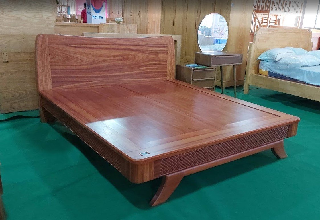 Giường gỗ tự nhiên hiện đại