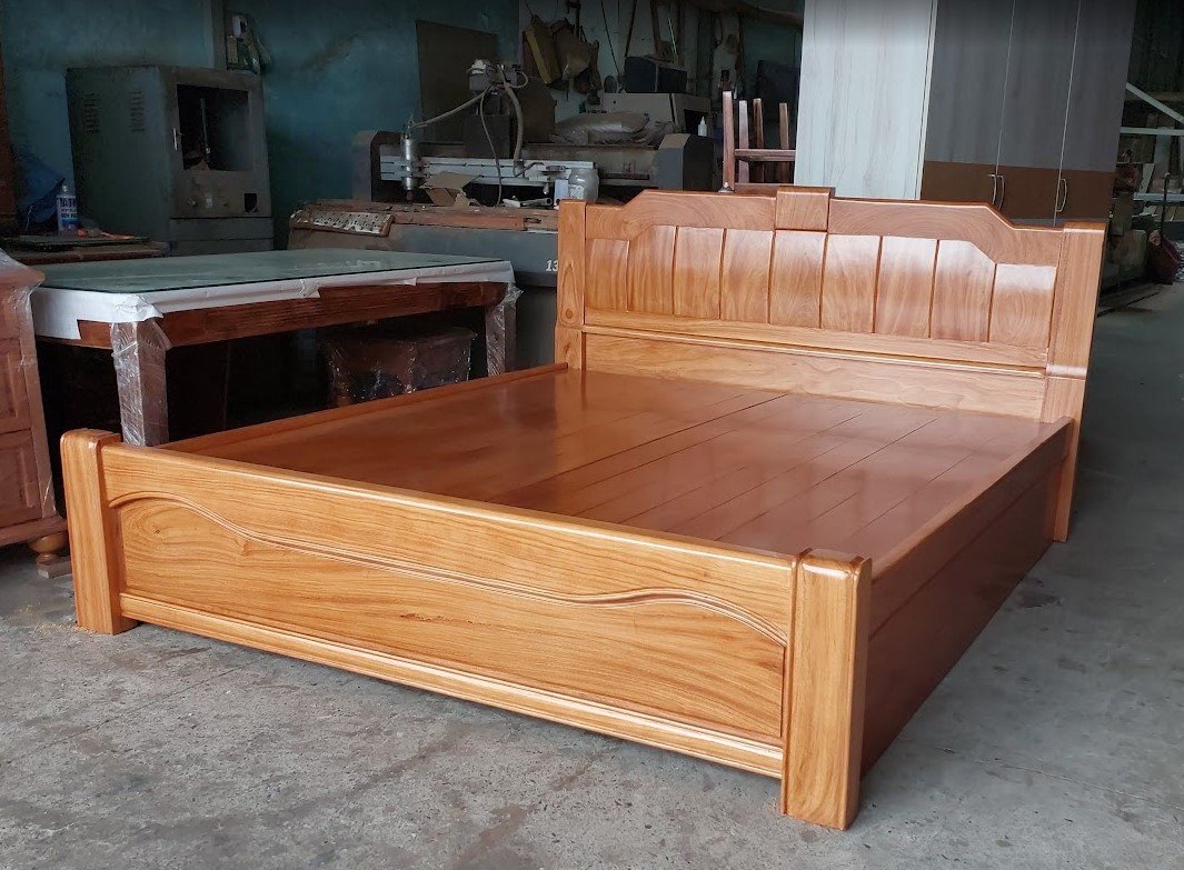 Giường gỗ tự nhiên hiện đại