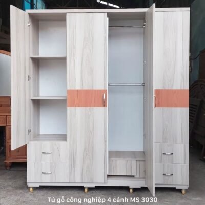Tủ gỗ công nghiệp 4 cánh MS 3030