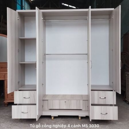 Tủ gỗ công nghiệp 4 cánh MS 3030
