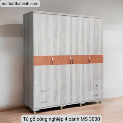Tủ gỗ công nghiệp 4 cánh