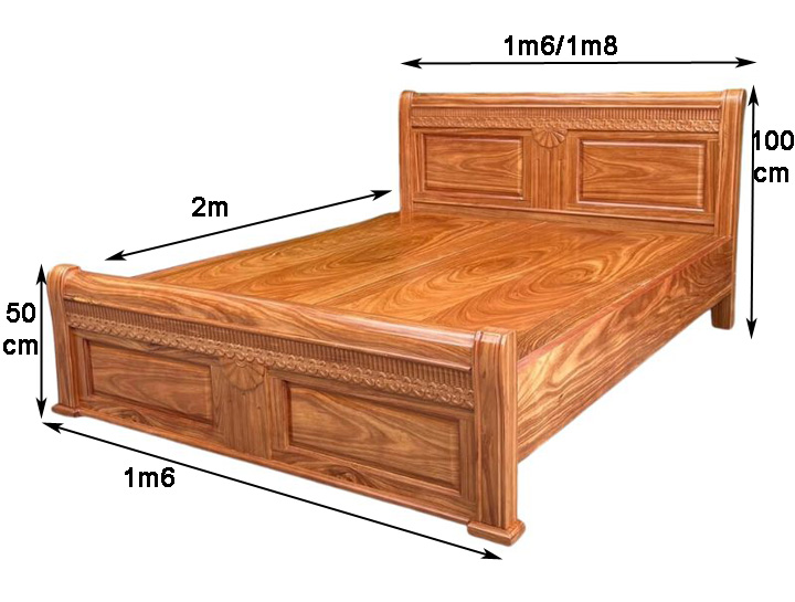 Kích thước giường ngủ gỗ hương xám