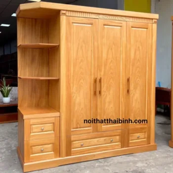 Mẫu tủ quần áo gỗ tự nhiên 4 cánh - Thiết kế, chất liệu và giá phù hợp