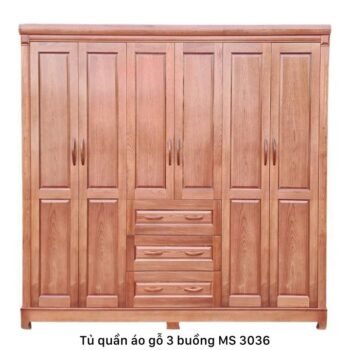 Tủ quần áo 3 buồng gỗ xoan đào