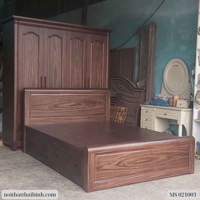 Giường gỗ kích thước lớn 2m