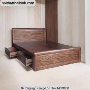 Giường ngủ vân gỗ óc chó