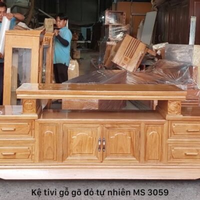 Kệ tivi gỗ gõ đỏ MS 3059 Kệ tivi gỗ gõ đỏ MS 3059