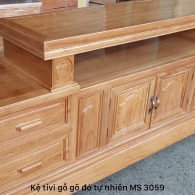 Kệ tivi gỗ gõ đỏ MS 3059 Kệ tivi gỗ gõ đỏ MS 3059