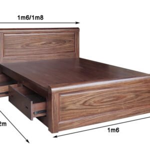 Giường gỗ tự nhiên cao cấp MS 3050 11 Giường ngủ vân gỗ óc chó