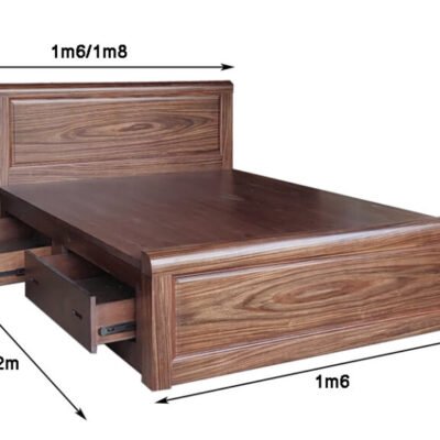 Giường ngủ vân gỗ óc chó