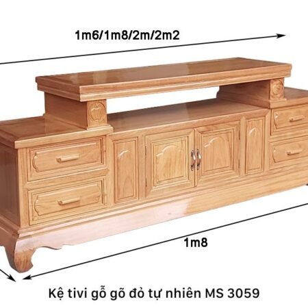 Kệ tivi gỗ gõ đỏ MS 3059 13 Kệ tivi gỗ gõ đỏ