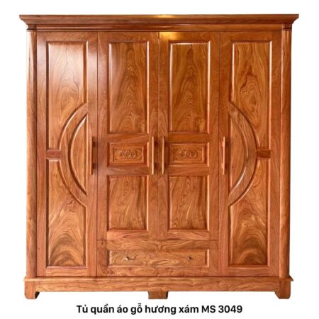 Tủ áo gỗ hương xám 4 cánh