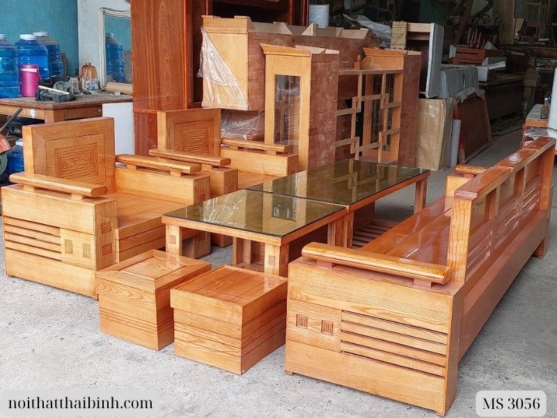 Bộ salon gỗ sồi tự nhiên