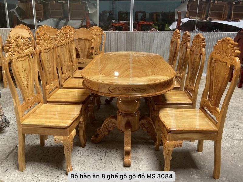 Bộ bàn ăn 8 ghế MS 3084