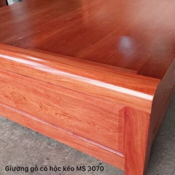 Giường có hộc kéo gỗ tự nhiên vân hương đá MS 3070 Giường gỗ có hộc kéo