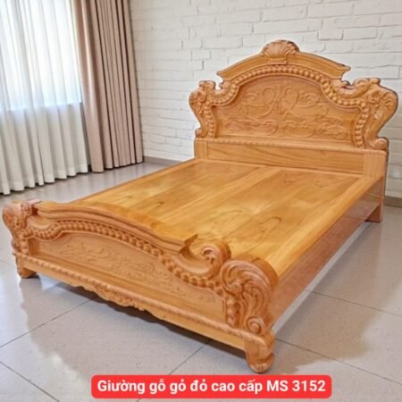 Giường gỗ gỏ đỏ cao cấp MS 3152