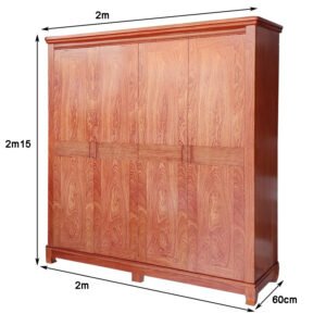 Tủ gỗ đựng quần áo gỗ tự nhiên vân hương đá MS 3074 12 Kich thuoc tu go dung quan ao 3074 1 1