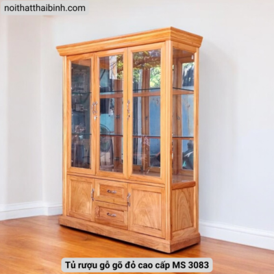 Tủ rượu gỗ gõ đỏ cao cấp MS 3083 Tủ Rượu Gỗ Gõ Đỏ Cao Cấp