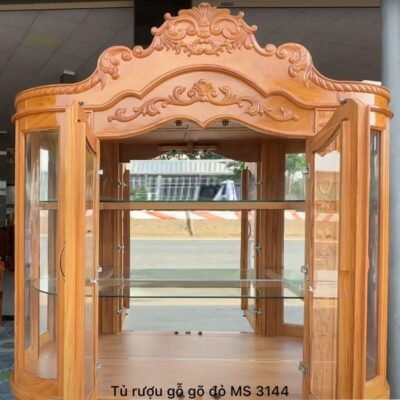 Mẫu tủ rượu đẹp gỗ gõ đỏ MS 3144 Mẫu tủ rượu đẹp gỗ gõ đỏ MS 3144