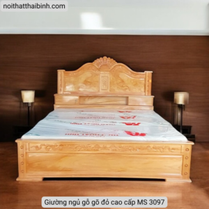 Giường ngủ gỗ gõ đỏ cao cấp MS 3097 Giường ngủ gỗ gõ đỏ cao cấp MS 3097