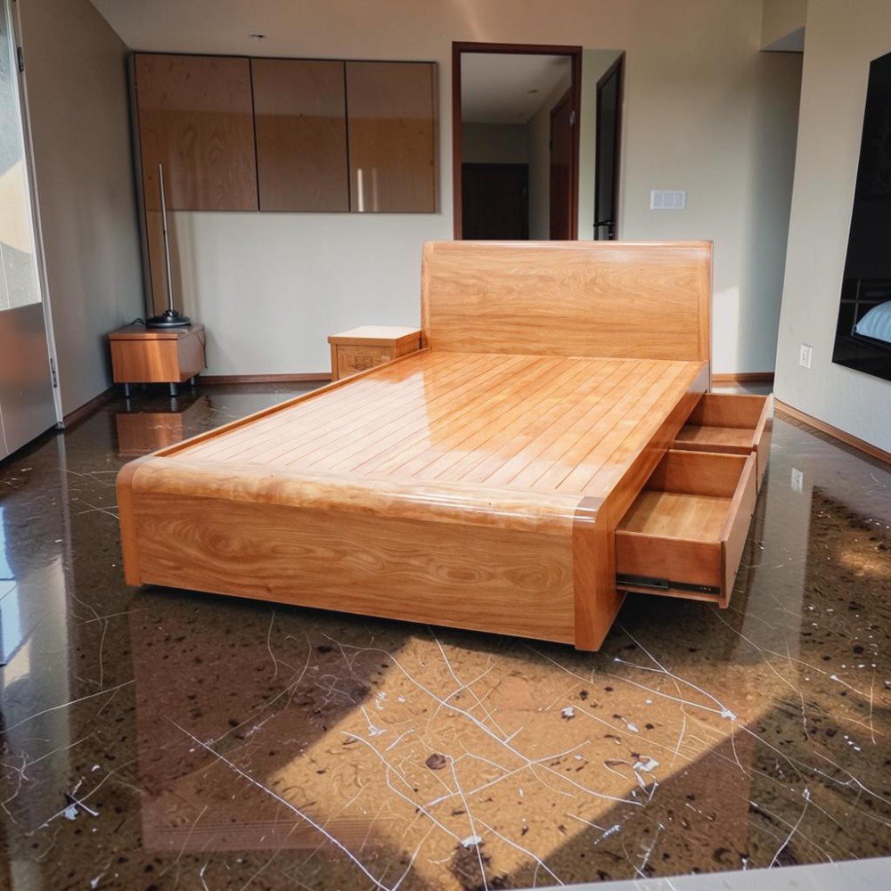 Giường ngủ gỗ hiện đại