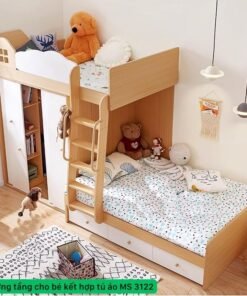 Giường tầng trẻ em kết hợp tủ áo
