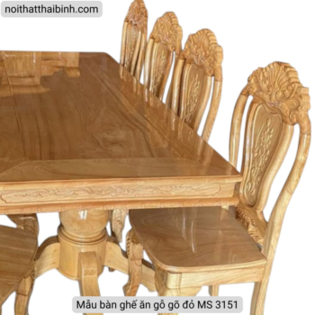 Mẫu bàn ghế ăn gỗ gõ đỏ MS 3151 Mẫu bàn ghế ăn gỗ gõ đỏ MS 3151
