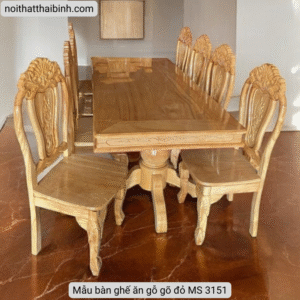 Mẫu bàn ghế ăn gỗ gõ đỏ