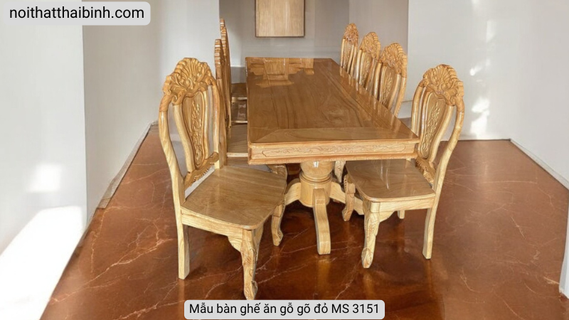 Mẫu bàn ghế ăn gỗ gõ đỏ Mẫu bàn ghế ăn gỗ gõ đỏ