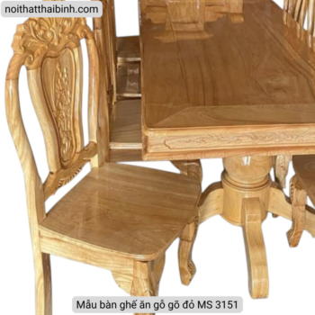 Mẫu bàn ghế ăn gỗ gõ đỏ MS 3151 Mẫu bàn ghế ăn gỗ gõ đỏ MS 3151