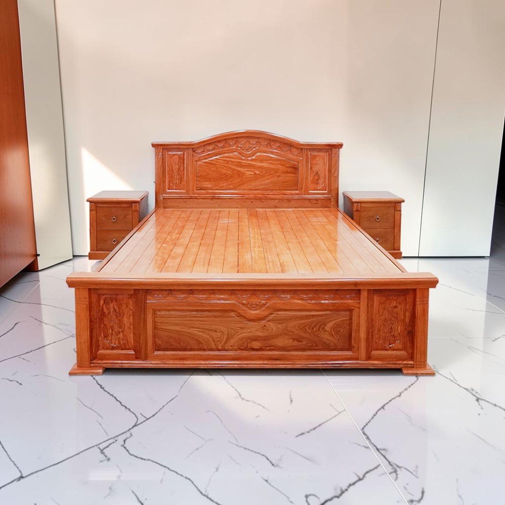 Mẫu giường gỗ đơn giản đẹp