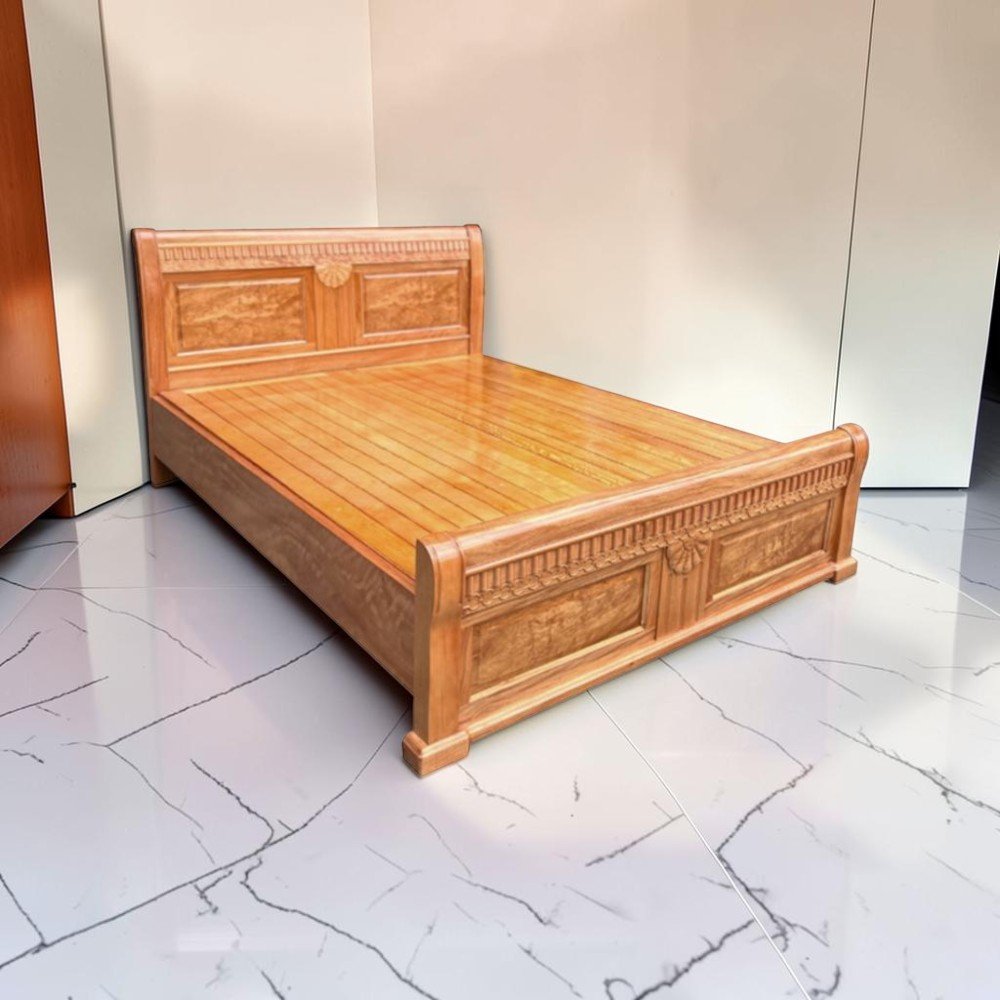 Mẫu giường gỗ sồi đơn giản