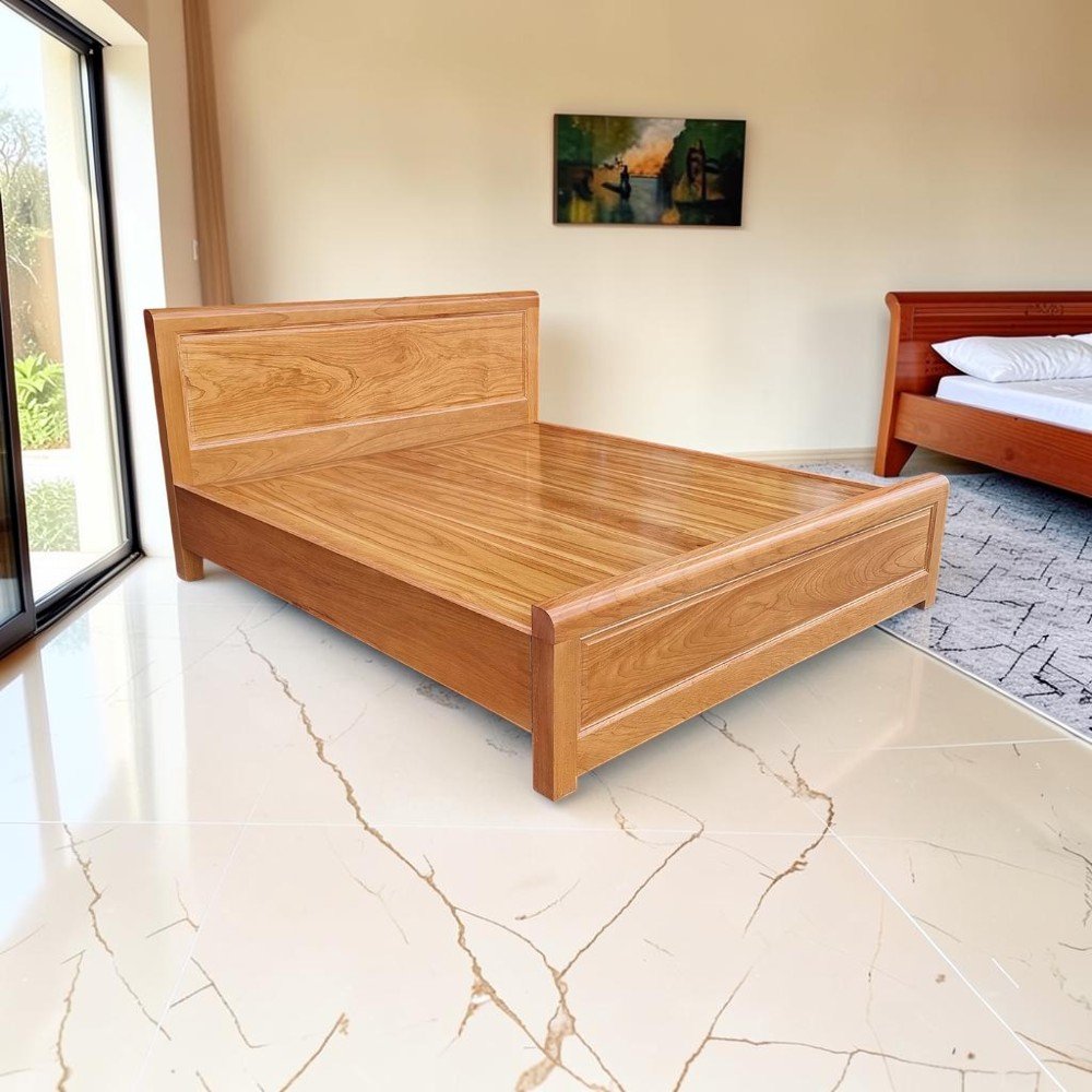 Mẫu giường gỗ sồi đơn giản